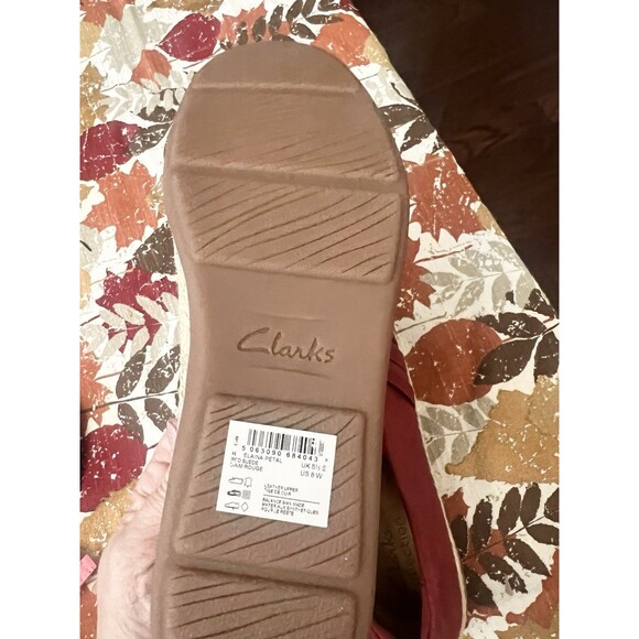 Clarks Collection Espadrille Slip-On Elaina Red Size 8 8W Wide $115 Comfort New - Picture 8 of 8